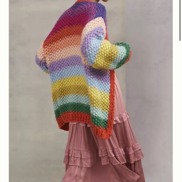 Anthropologie rainbow cardigan new without tags one size - Picture 5 of 11